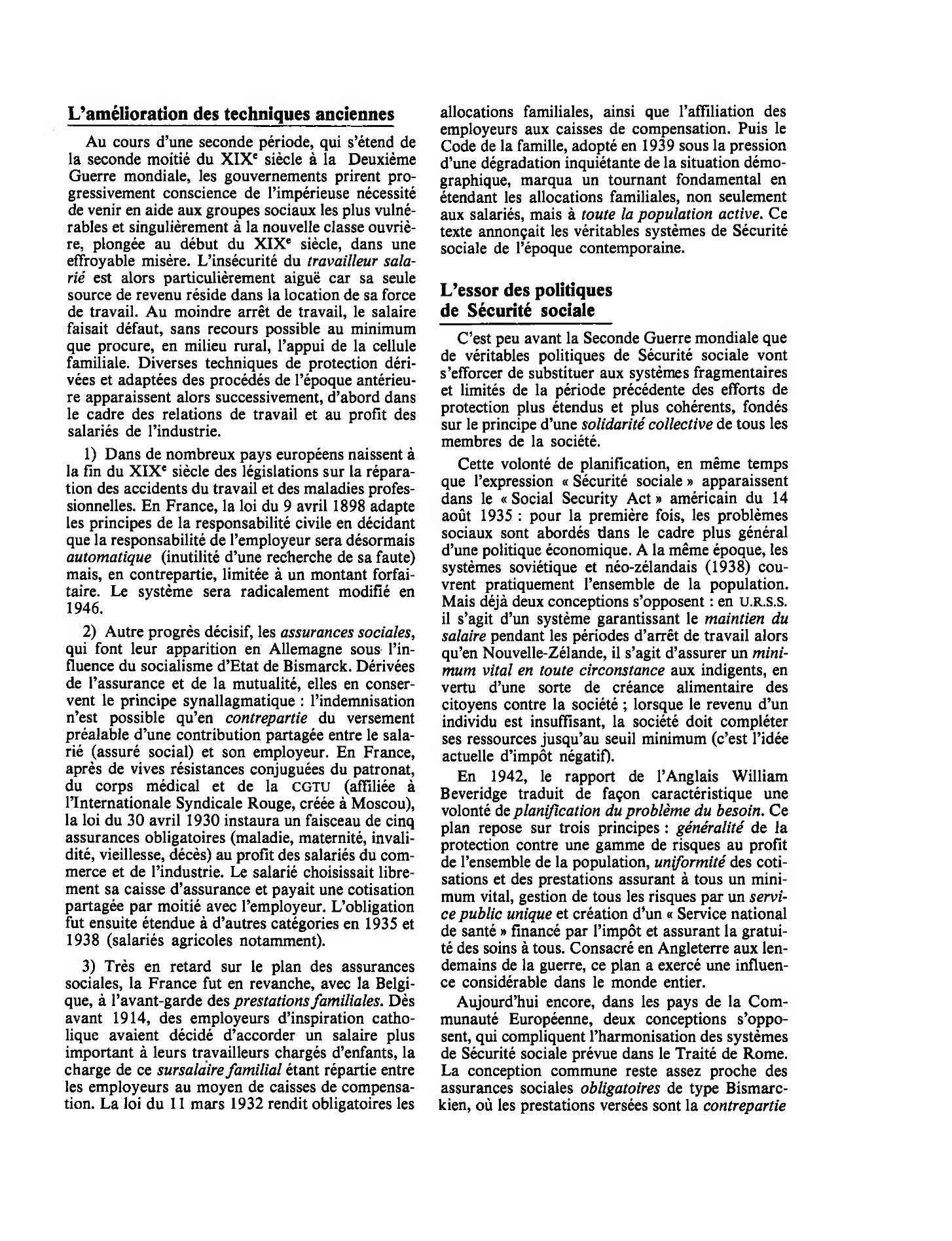 Prévisualisation du document SÉCURITÉ SOCIALE : Notions générales et évolution Organisation du système français de 1945 à 1980 (DROIT)