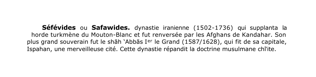 Prévisualisation du document Séfévides ou Safawides.