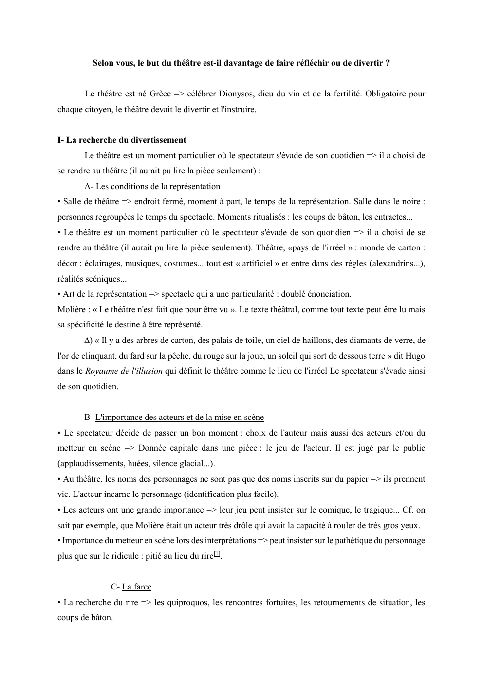 Prévisualisation du document Selon vous, le but du théâtre est-il davantage de faire réfléchir ou de divertir ?

Le théâtre est né Grèce...