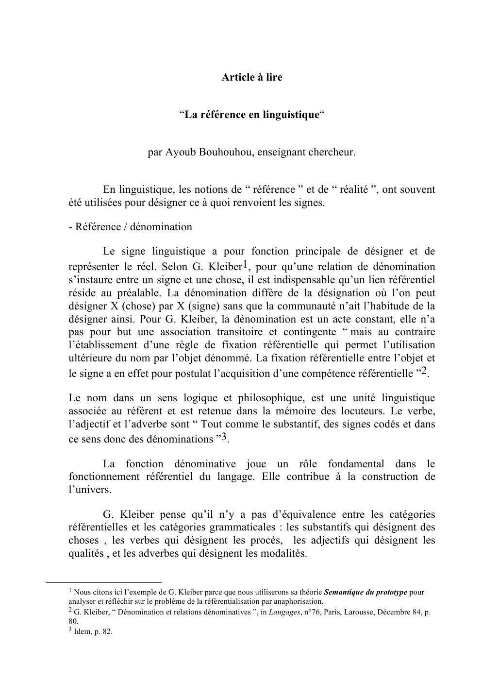Prévisualisation du document Sémantique:  “La référence en linguistique“