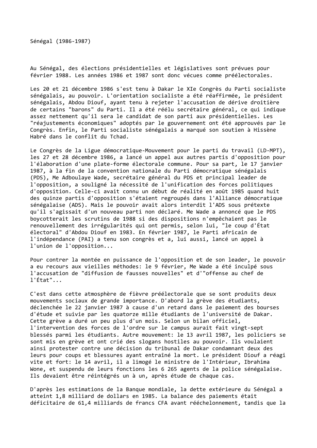 Prévisualisation du document Sénégal (1986-1987)