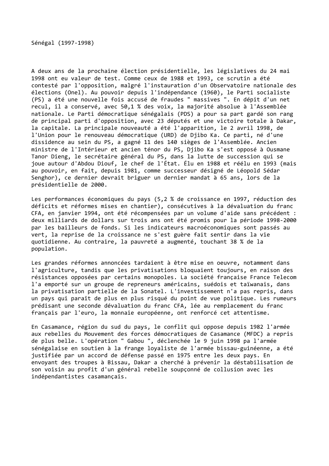 Prévisualisation du document Sénégal (1997-1998)
