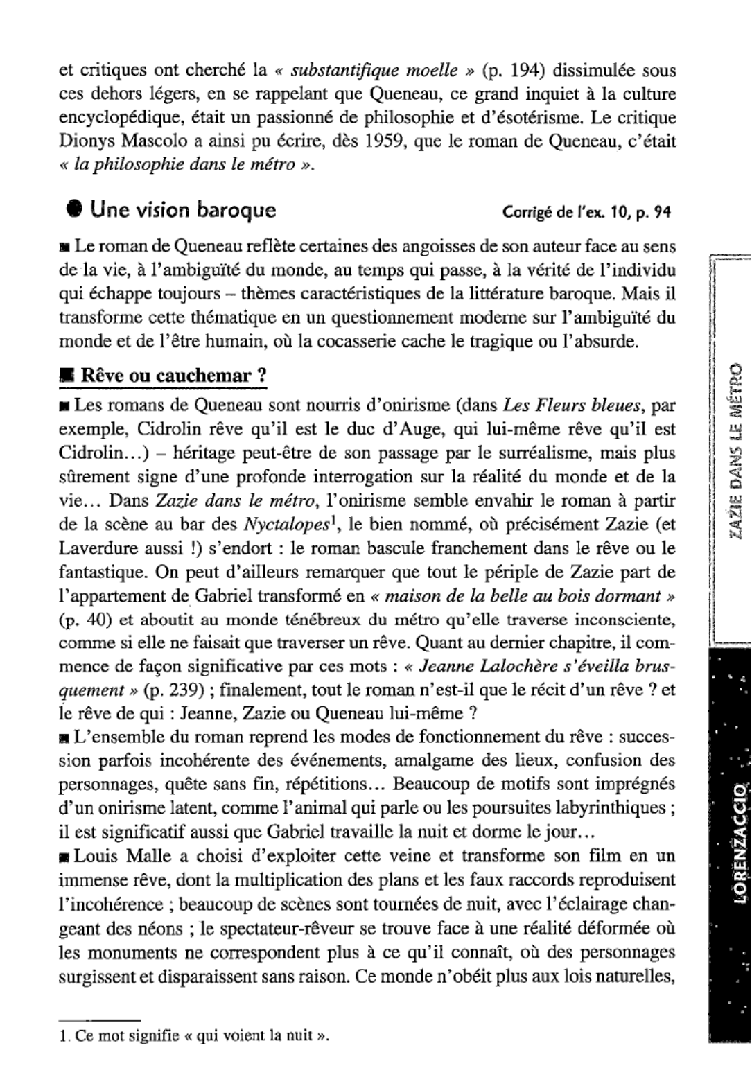 Prévisualisation du document Sens et interprétations dans Zazie dans le métro --> roman de Raymond Queneau