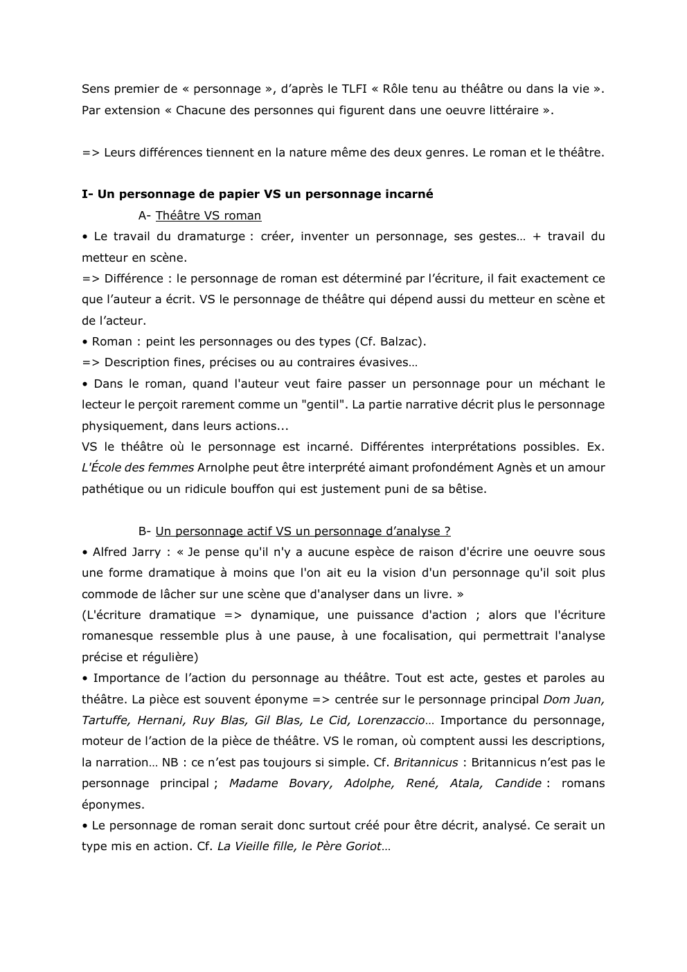 Prévisualisation du document Sens premier de « personnage », d’après le TLFI « Rôle tenu au théâtre ou dans la vie ».
Par...