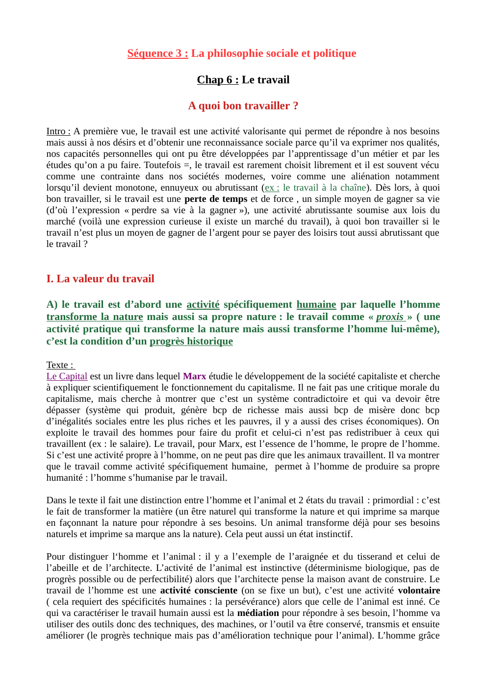 Prévisualisation du document Séquence 3 : La philosophie sociale et politique Chap 6 : Le travail A quoi bon travailler ?