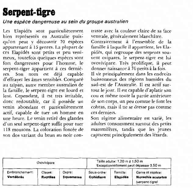 Prévisualisation du document Serpent-tigre.