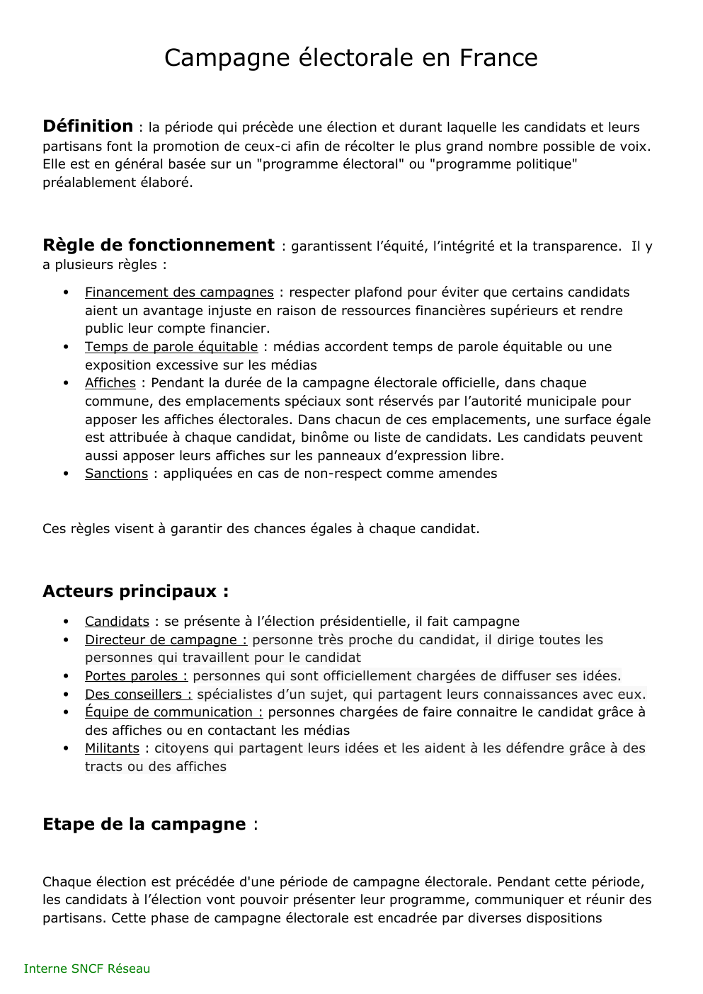 Prévisualisation du document ses: Campagne électorale en France