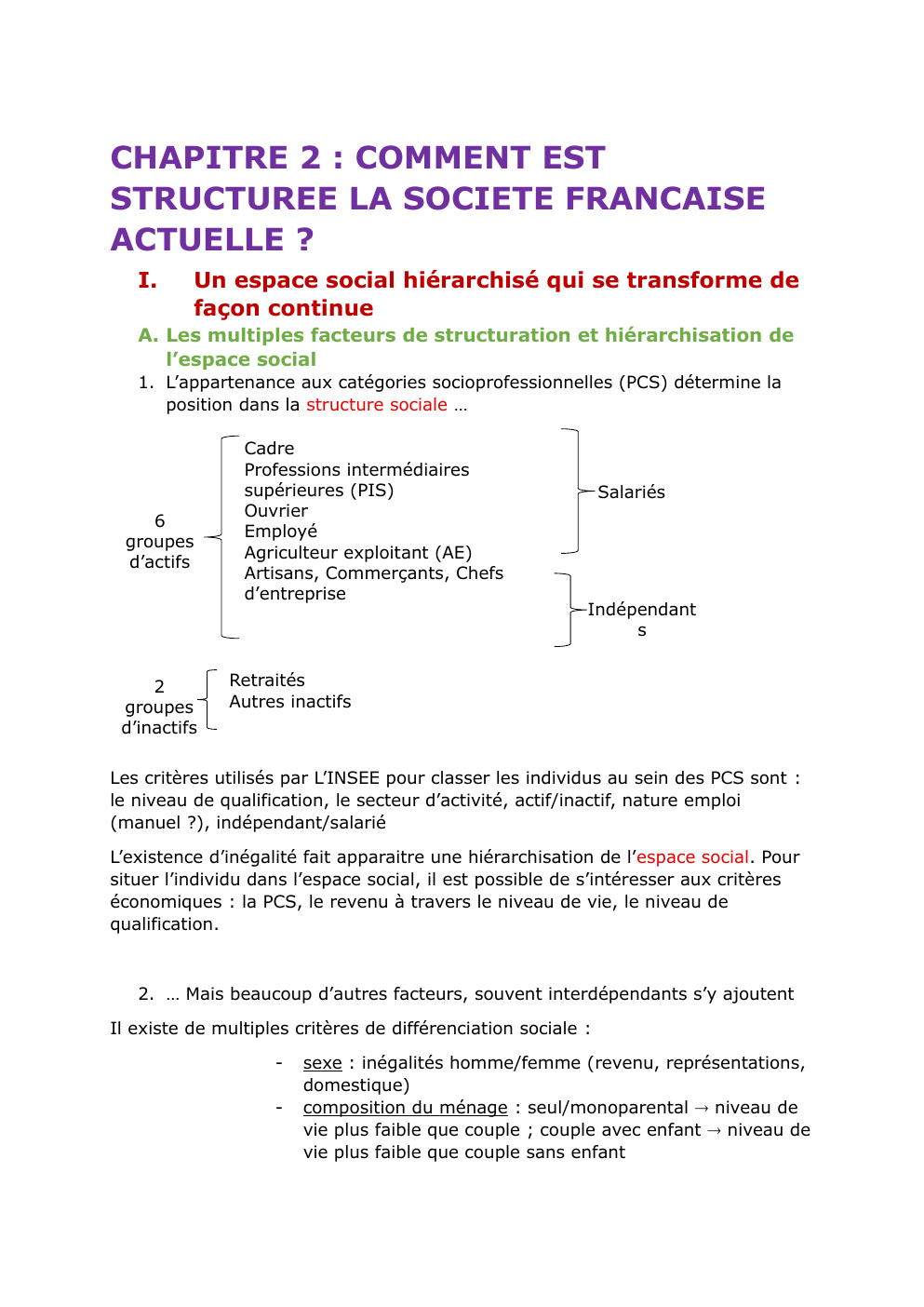 Prévisualisation du document SES - Comment est structurée la société française actuelle ?
