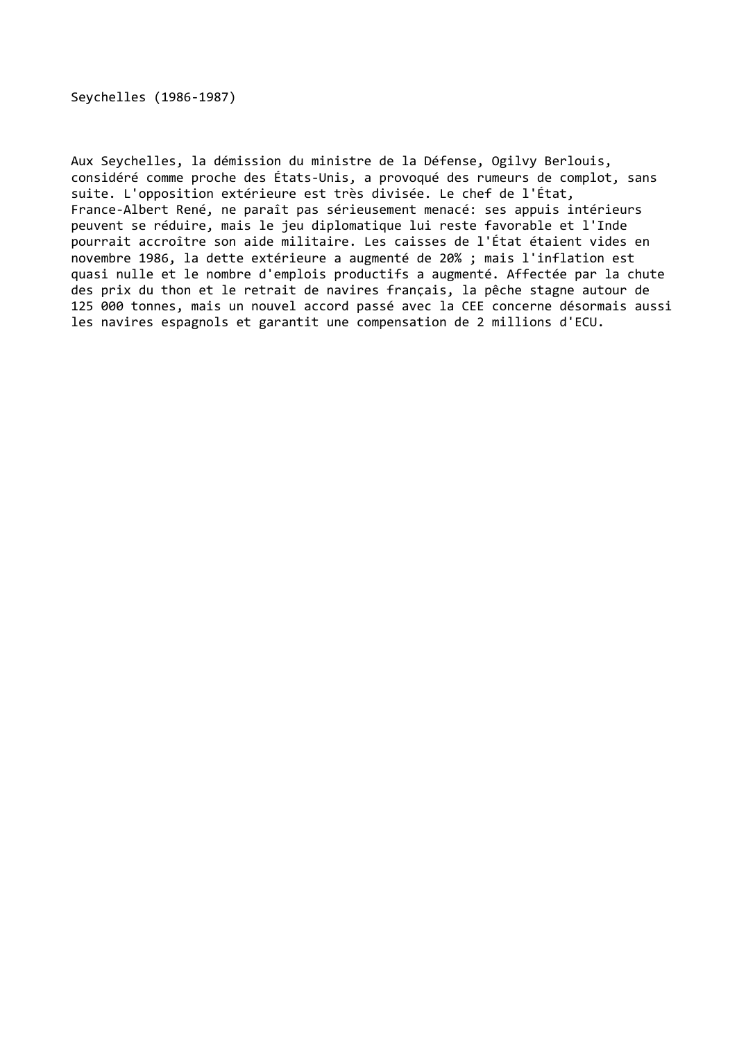 Prévisualisation du document Seychelles (1986-1987)