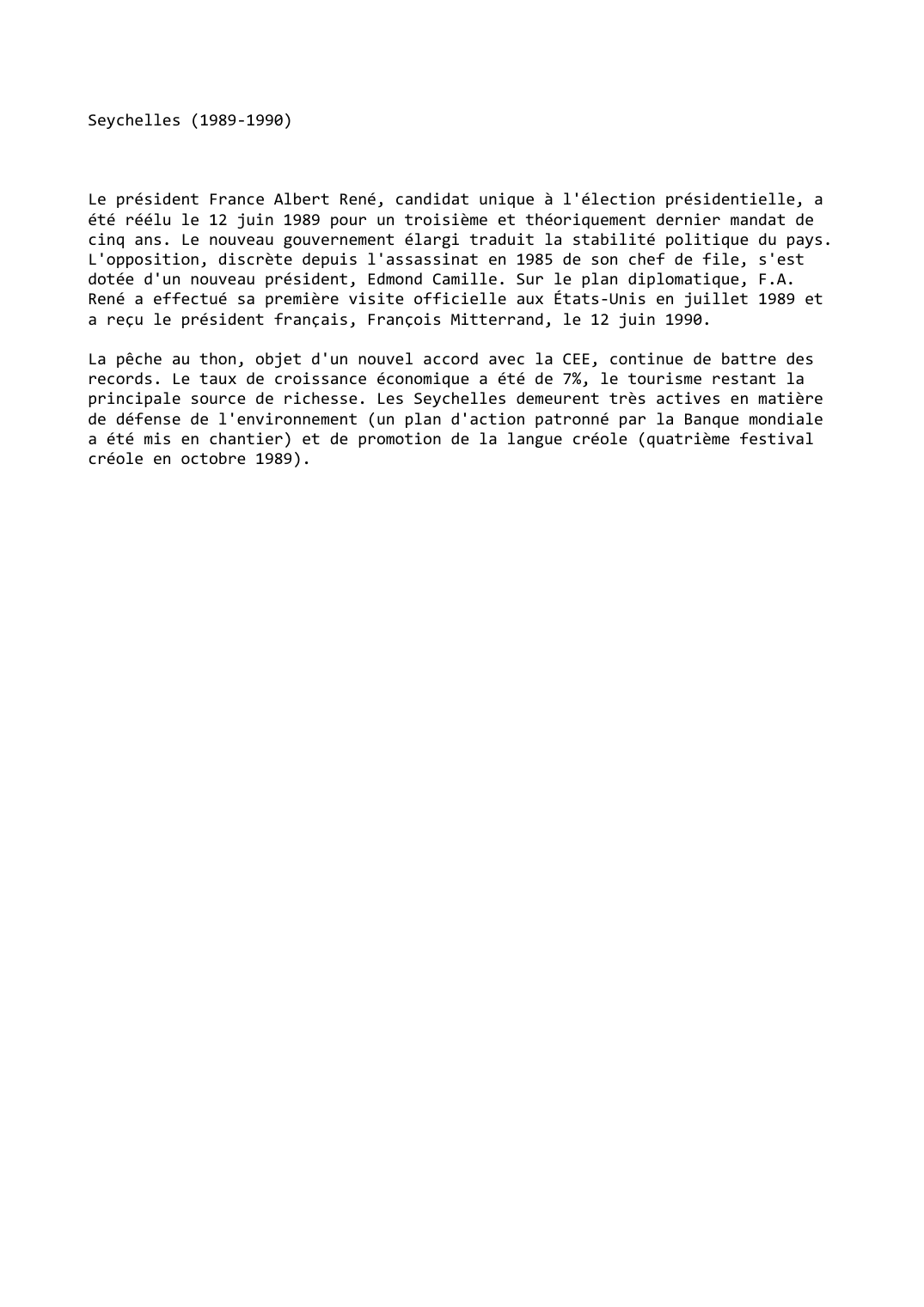 Prévisualisation du document Seychelles (1989-1990)