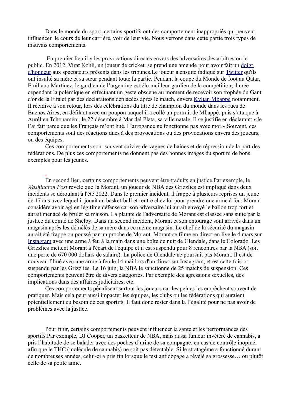 Prévisualisation du document SHN mauvais comportement sportifs