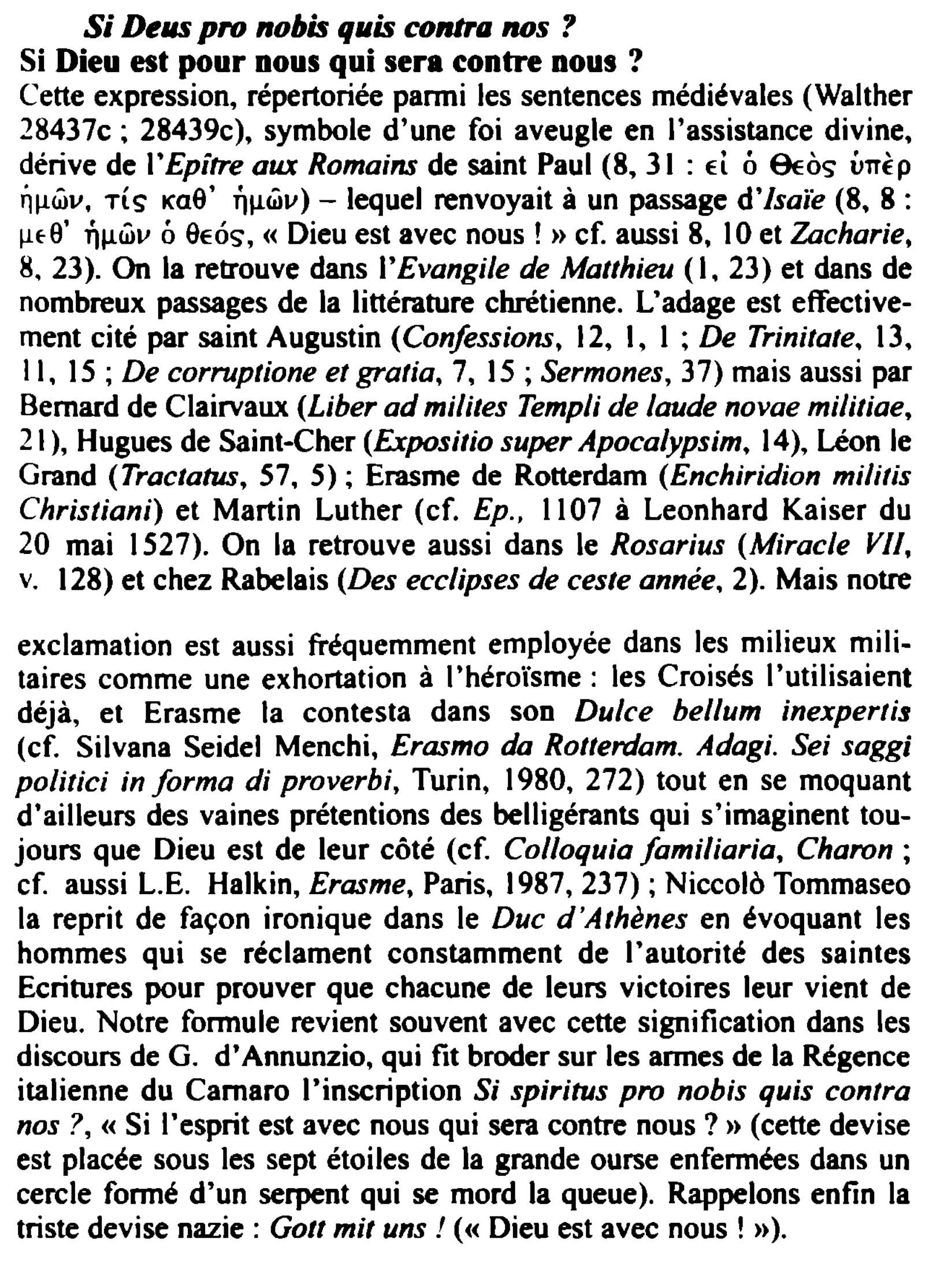 Prévisualisation du document Si D~,,s pro nobû quit contra nos ?
Si Dieu est pour nous qui sera contre nous ?
Cette expression,...