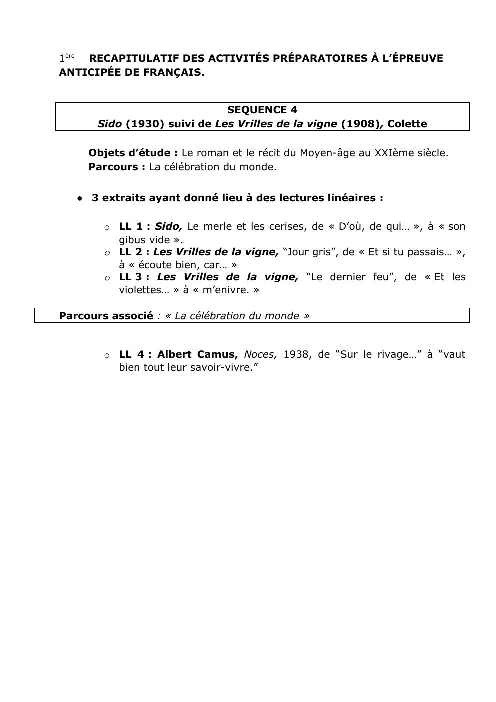 Prévisualisation du document Sido (1930) suivi de Les Vrilles de la vigne (1908), Colette