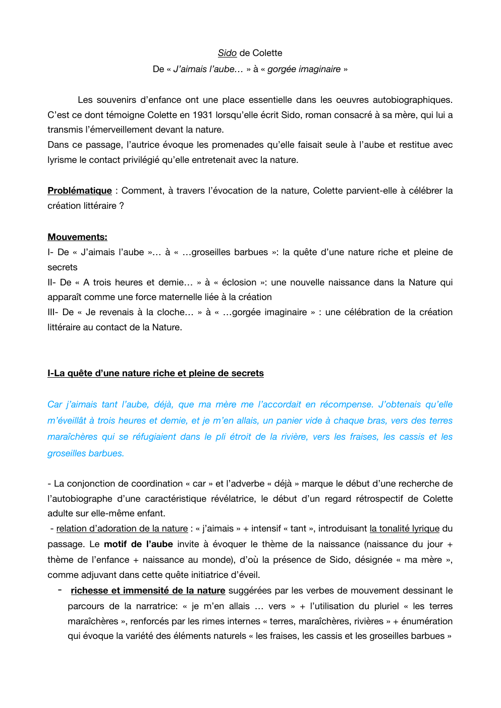 Prévisualisation du document Sido de Colette