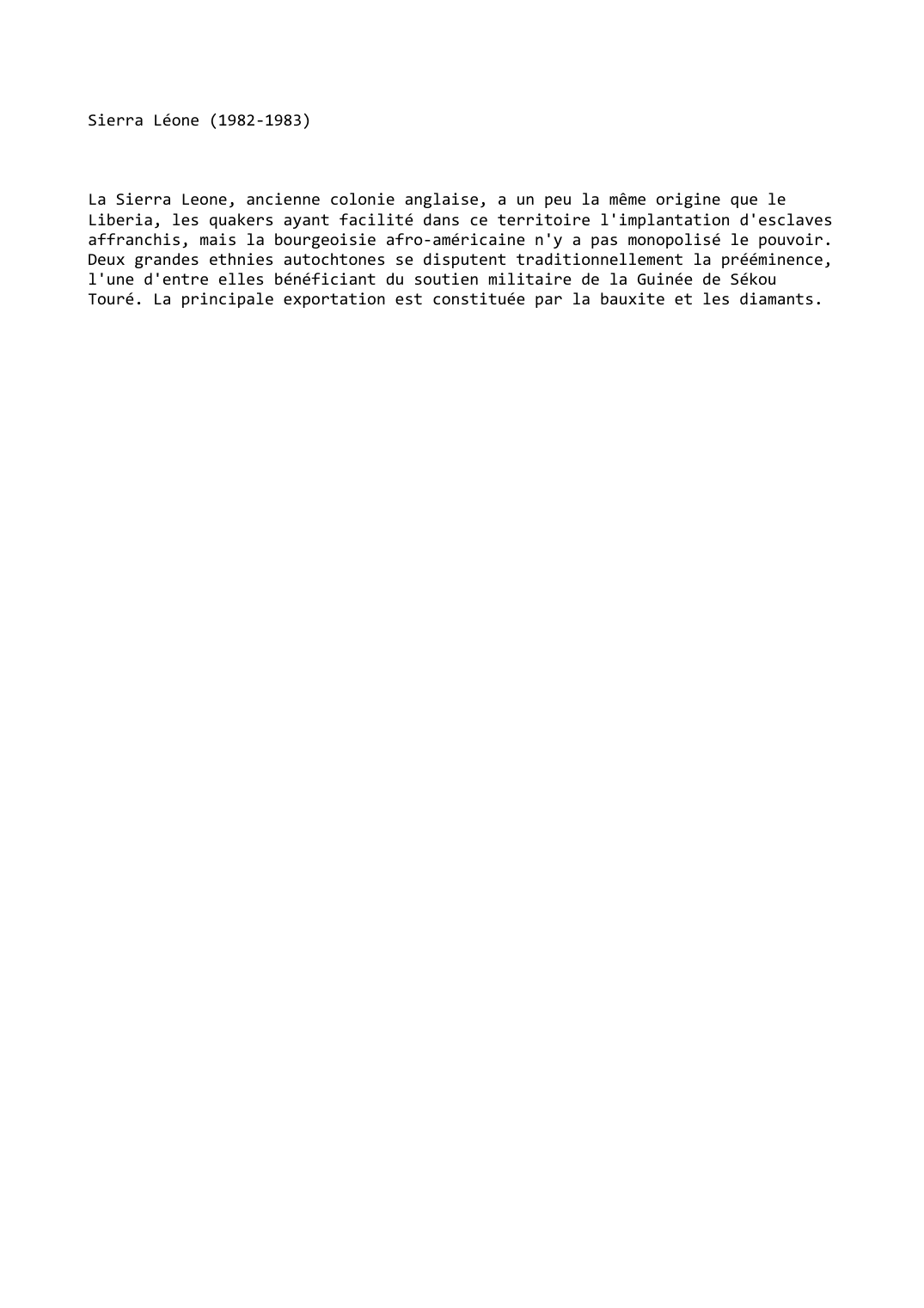 Prévisualisation du document Sierra Léone (1982-1983)