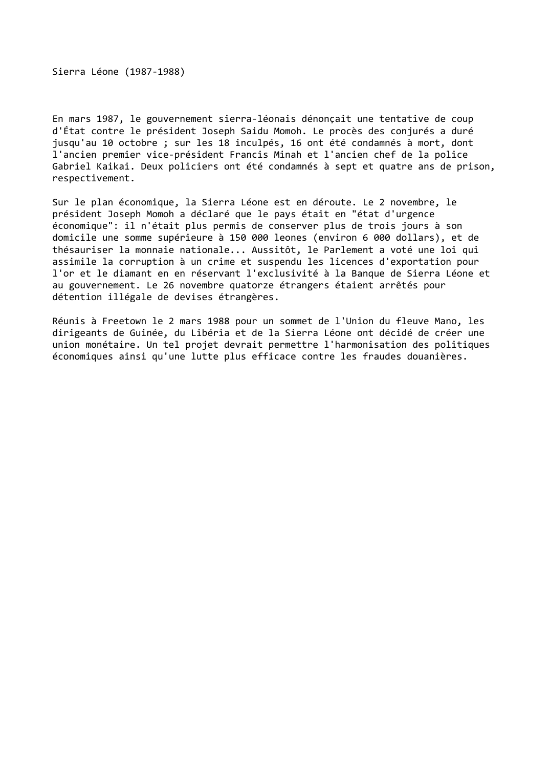 Prévisualisation du document Sierra Léone (1987-1988)