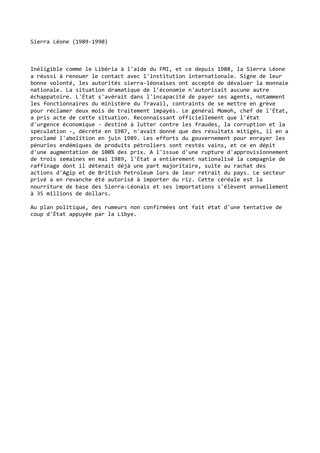 Prévisualisation du document Sierra Léone (1989-1990)