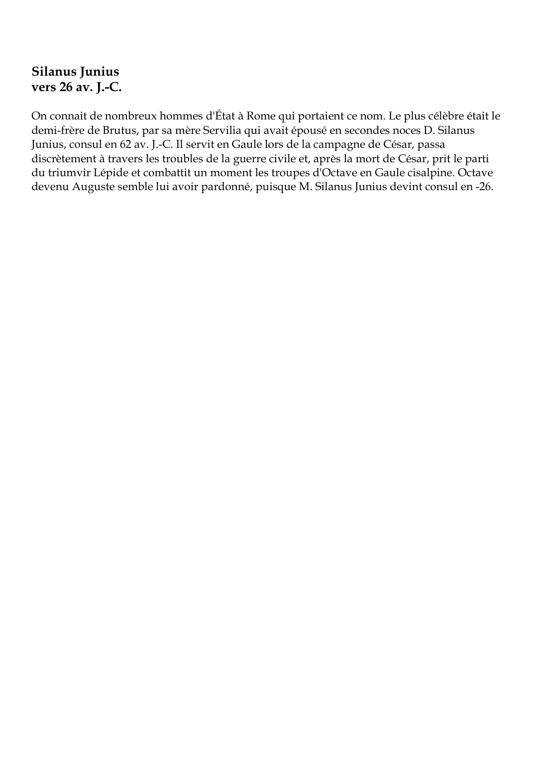 Prévisualisation du document Silanus Juniusvers 26 av.