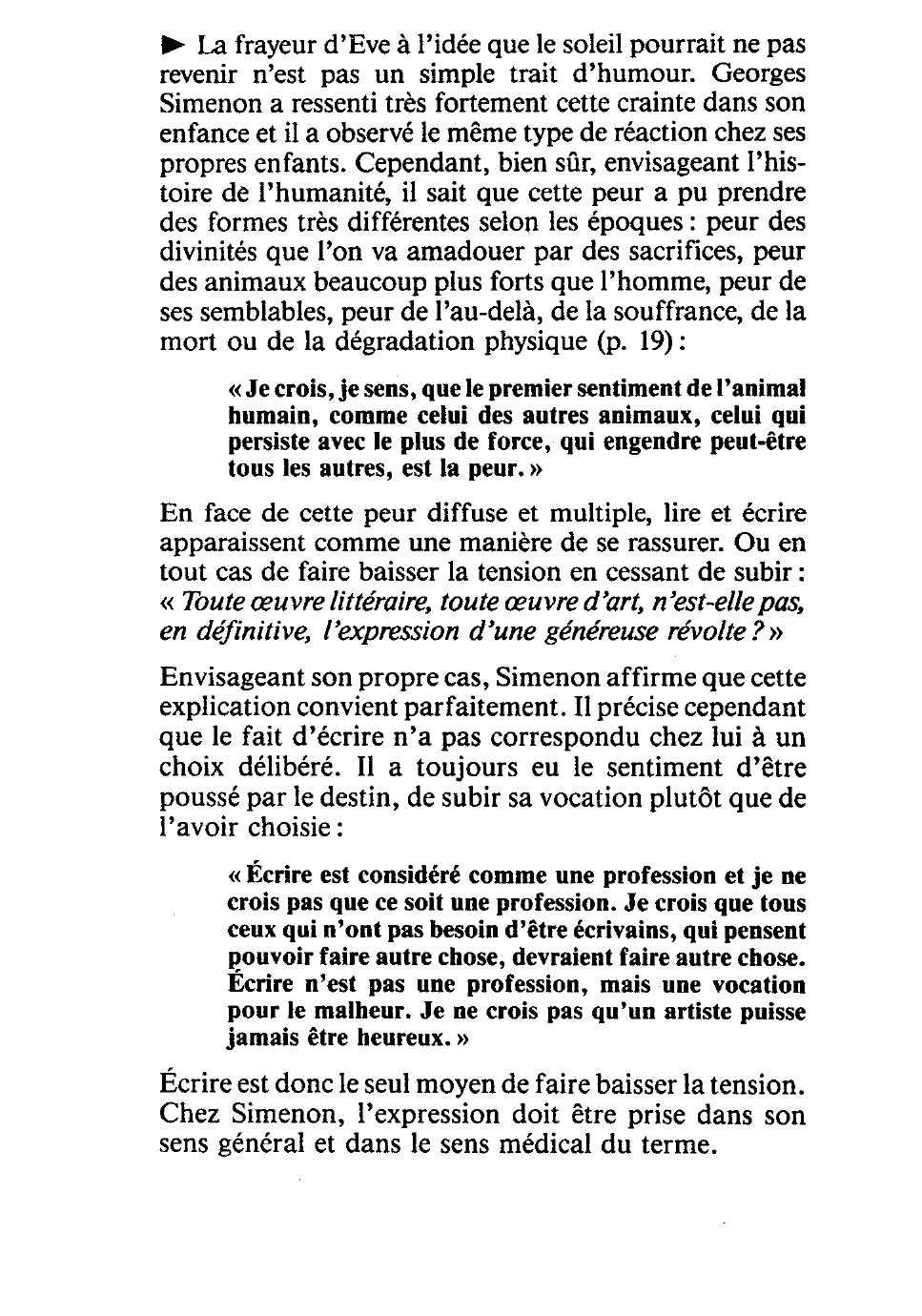 Prévisualisation du document Simenon : Ecriture et conjuration de la peur