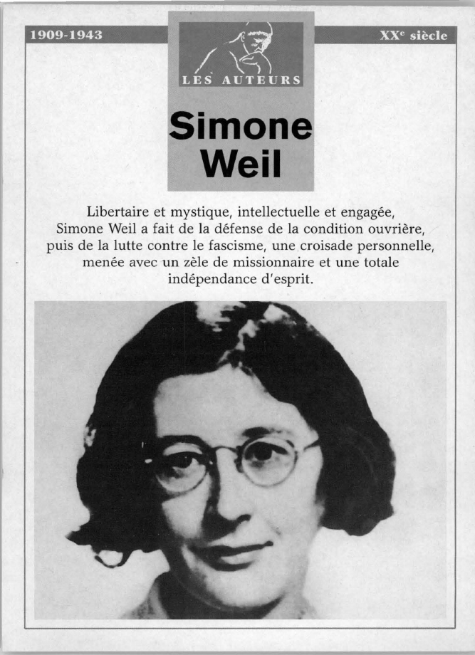 Prévisualisation du document Simone Weil