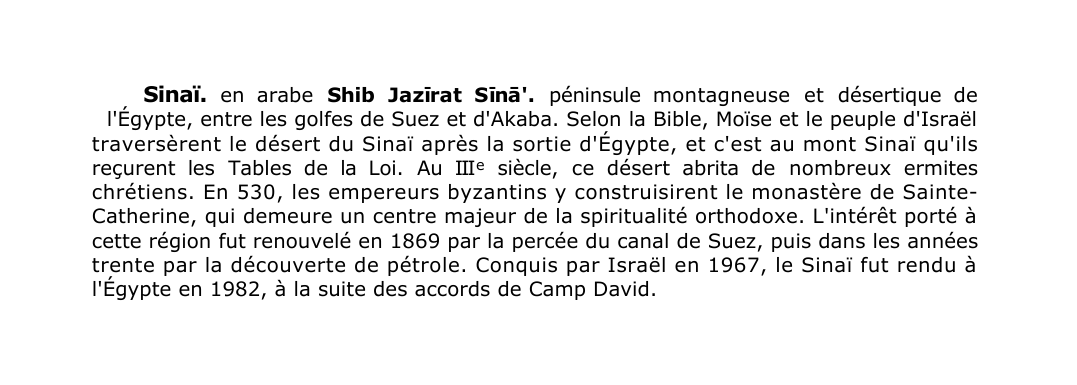 Prévisualisation du document Sinaï.