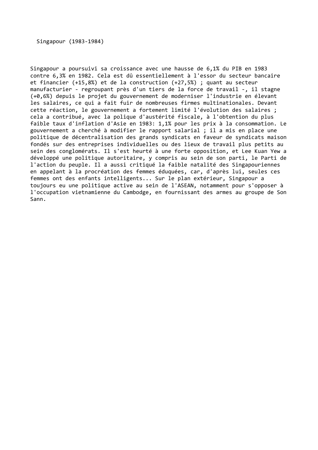Prévisualisation du document Singapour (1983-1984)