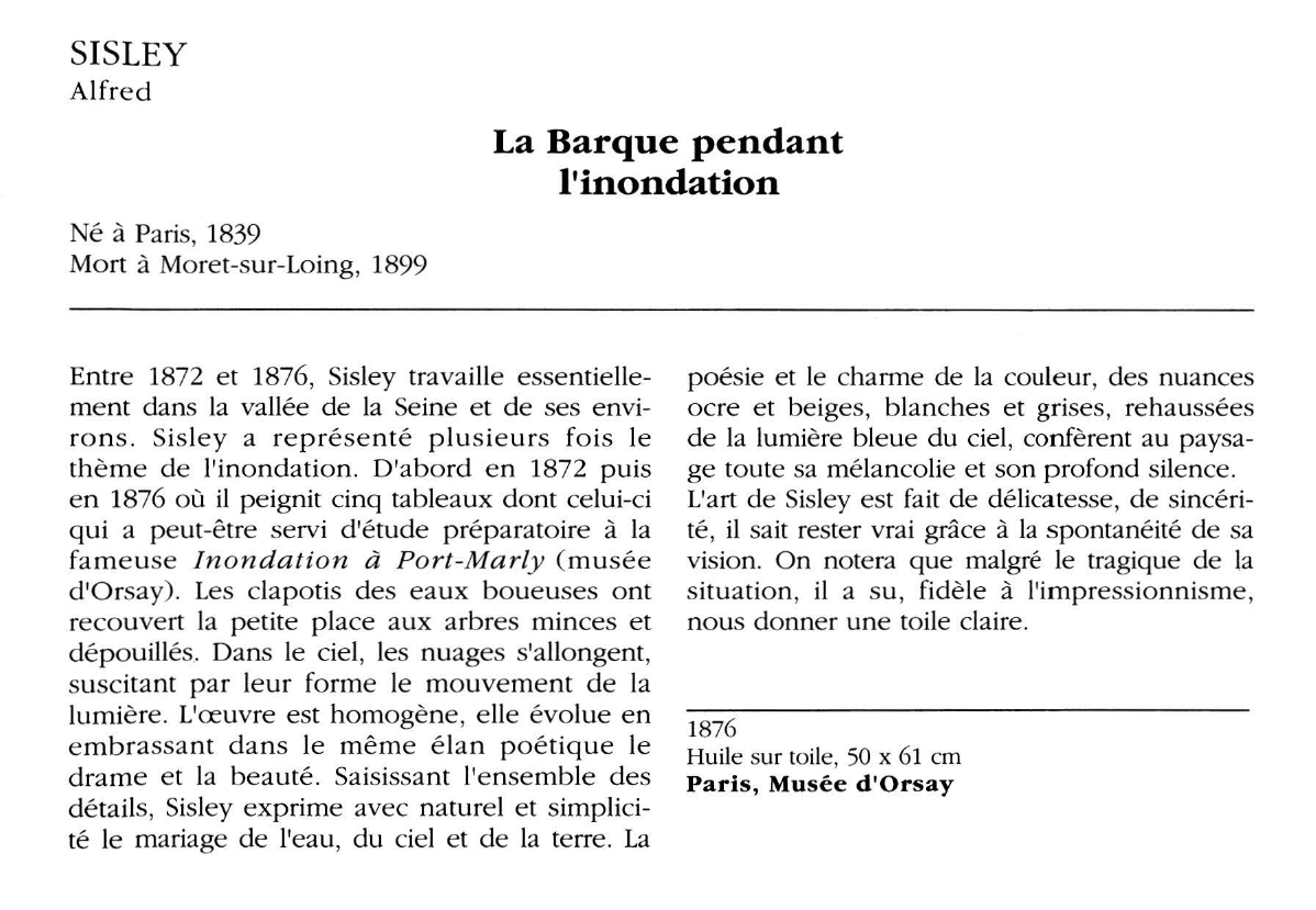 Prévisualisation du document SISLEY Alfred : La Barque pendant l'inondation