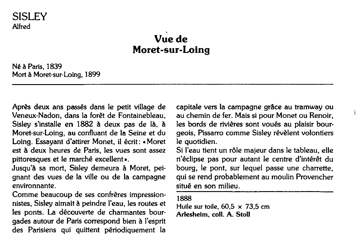 Prévisualisation du document SISLEY Alfred : Vue de Moret-sur-Loing