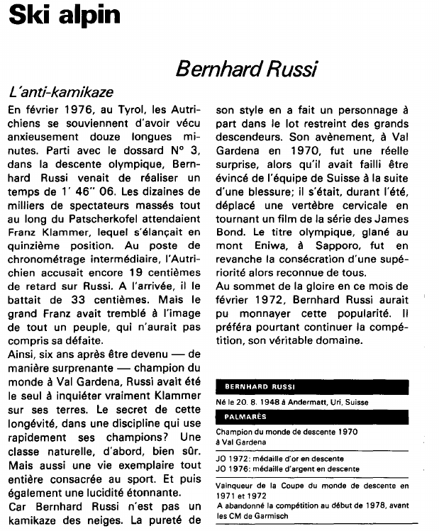 Prévisualisation du document Ski alpin:Bernhard Russi (sport).