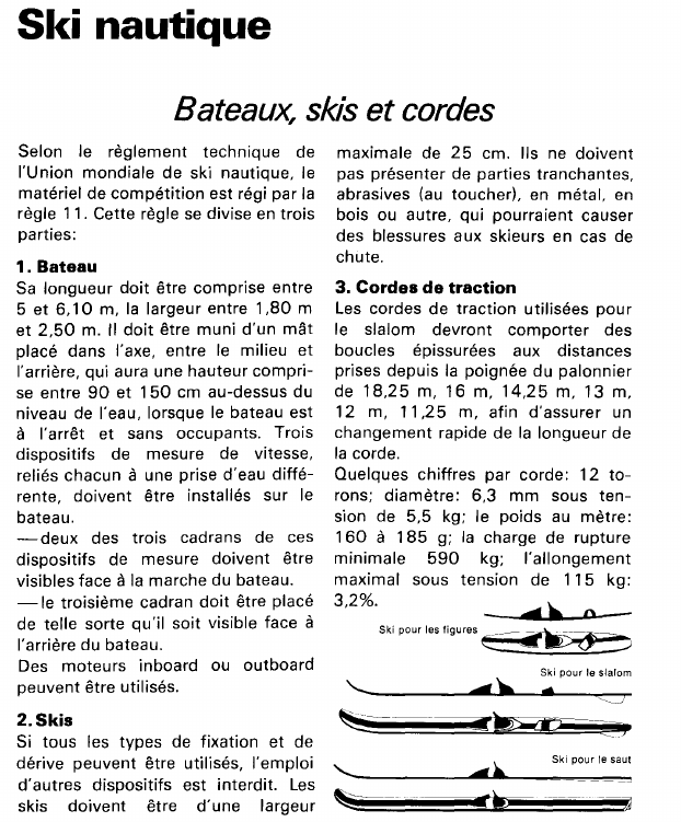 Prévisualisation du document Ski nautique:Bateaux, skis et cordes (sport).