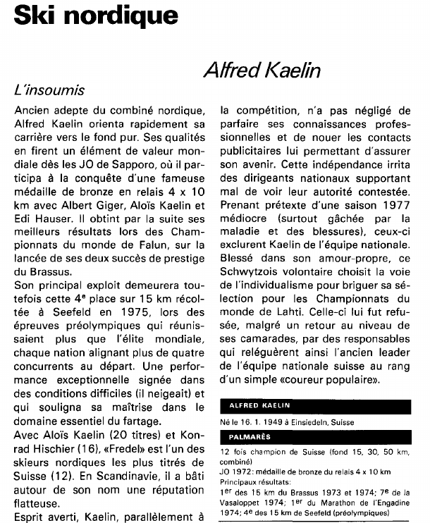Prévisualisation du document Ski nordique:Alfred Kaelin (sport).