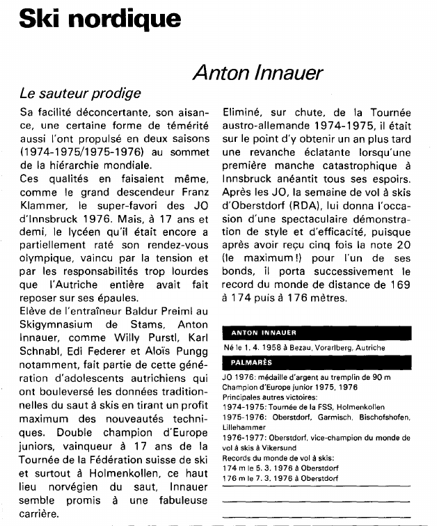 Prévisualisation du document Ski nordique:Anton Innauer (sport).