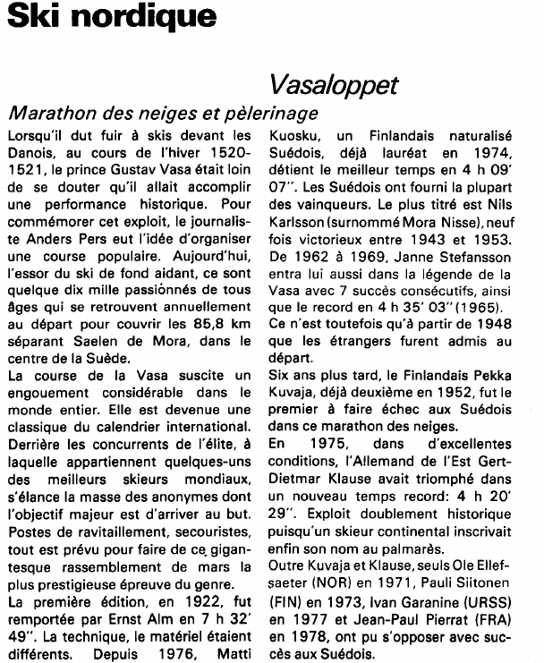 Prévisualisation du document Ski nordique:Vasaloppet (sport).