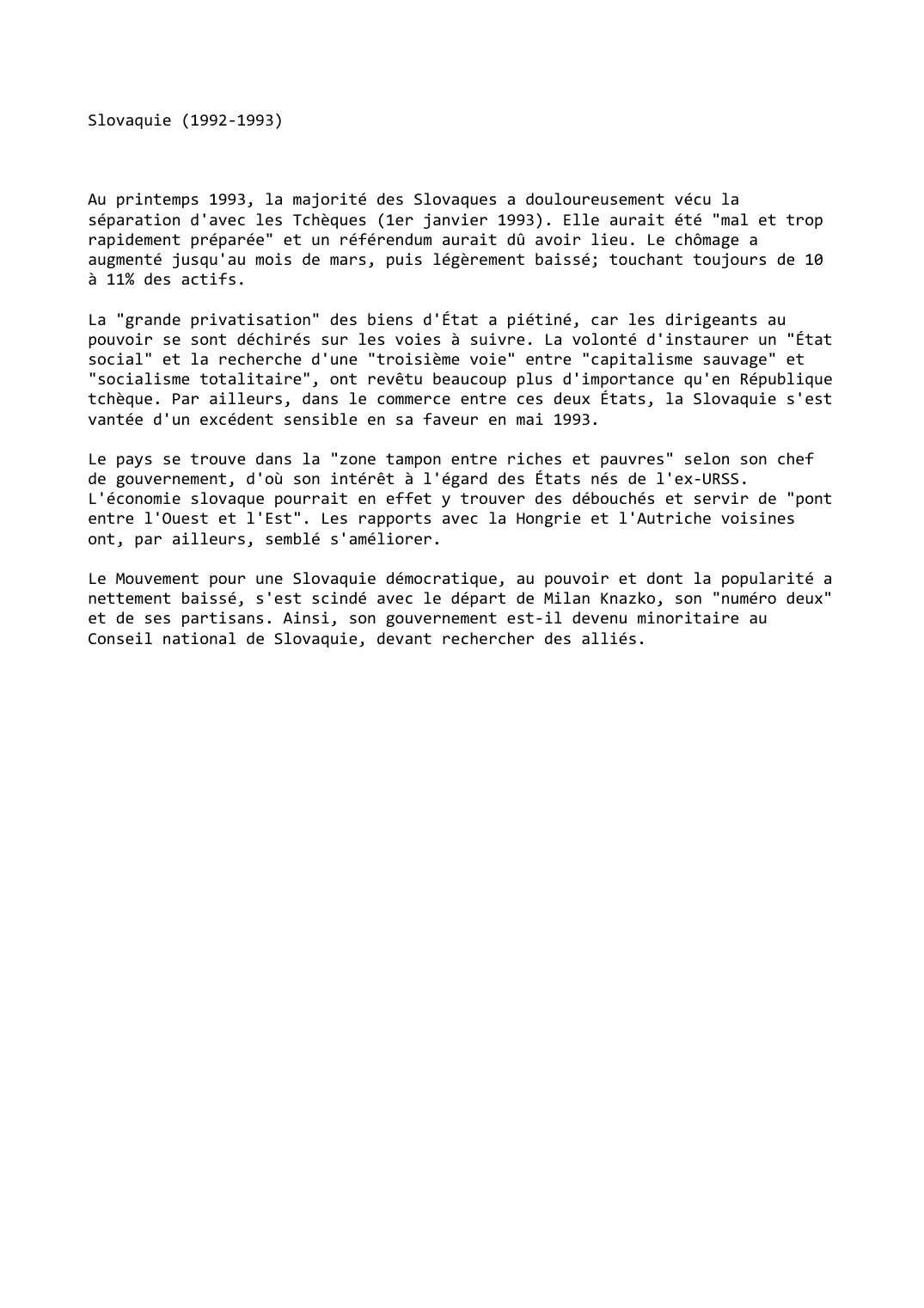 Prévisualisation du document Slovaquie (1992-1993)