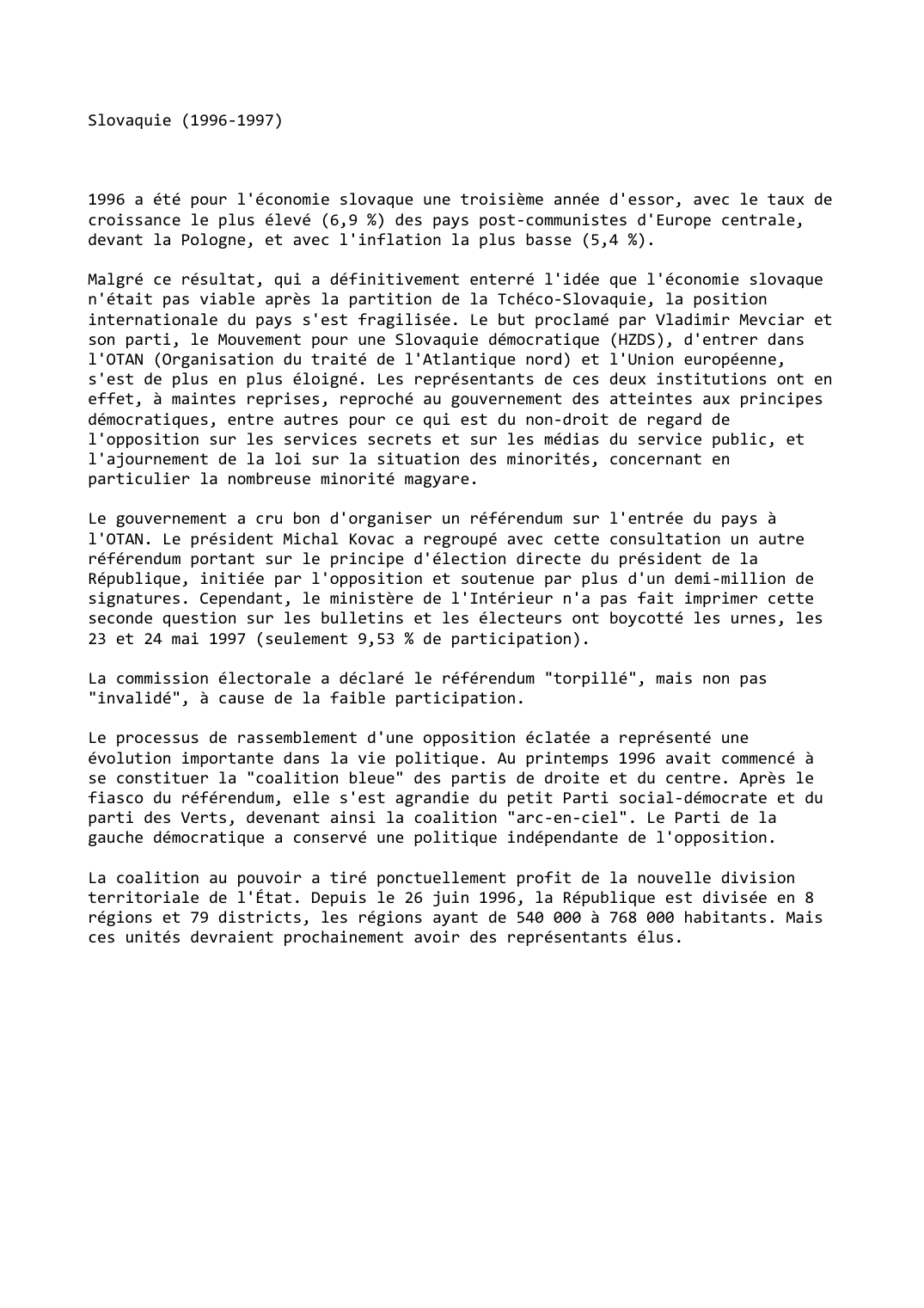 Prévisualisation du document Slovaquie (1996-1997)
