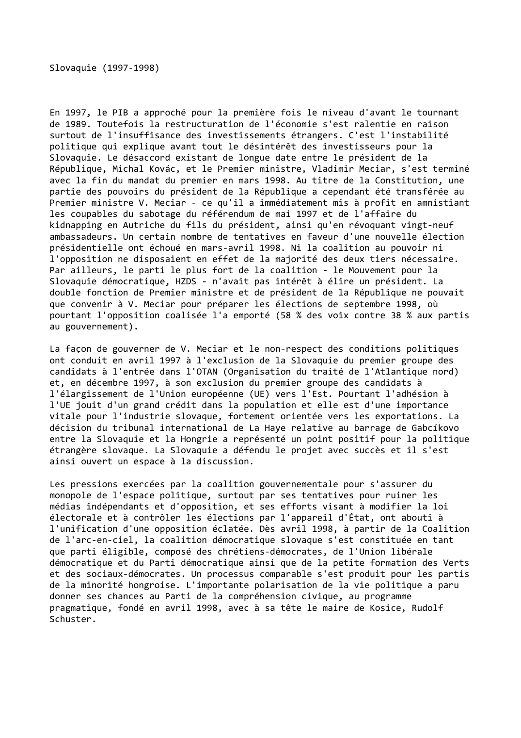 Prévisualisation du document Slovaquie (1997-1998)