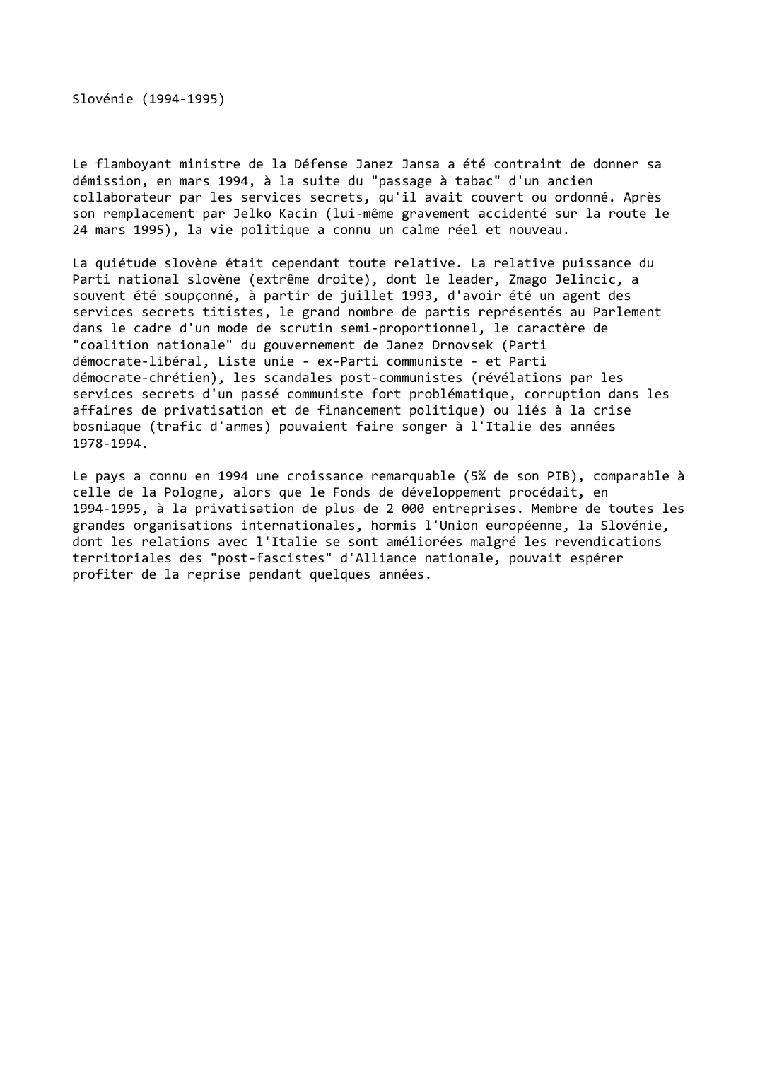 Prévisualisation du document Slovénie (1994-1995)