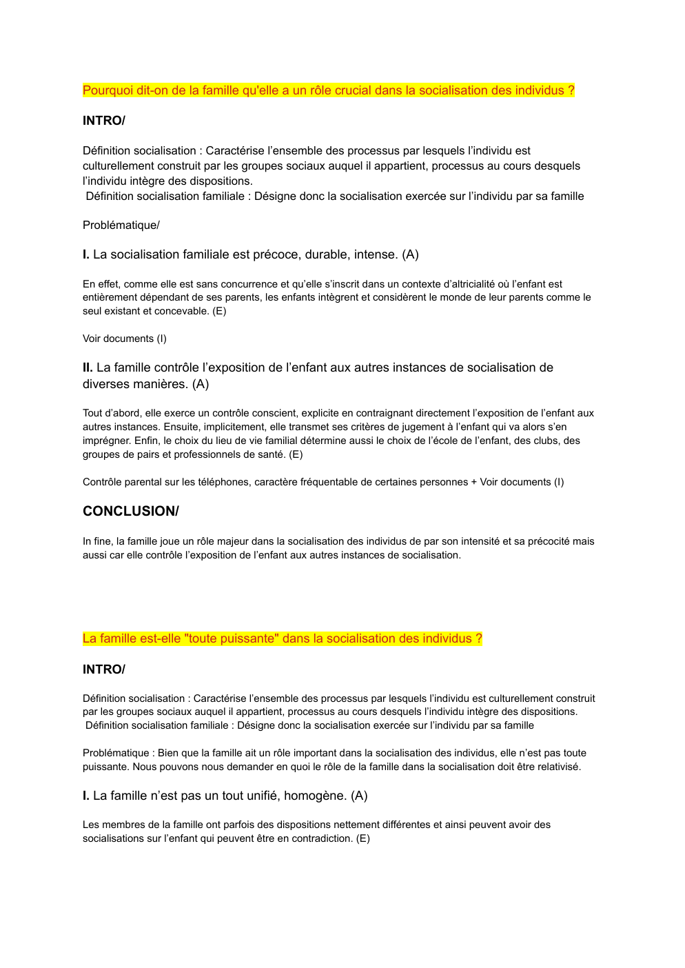 Prévisualisation du document Socialisation - SES Première - EC3 entraînement: Pourquoi dit-on de la famille qu'elle a un rôle crucial dans la socialisation des individus ?
