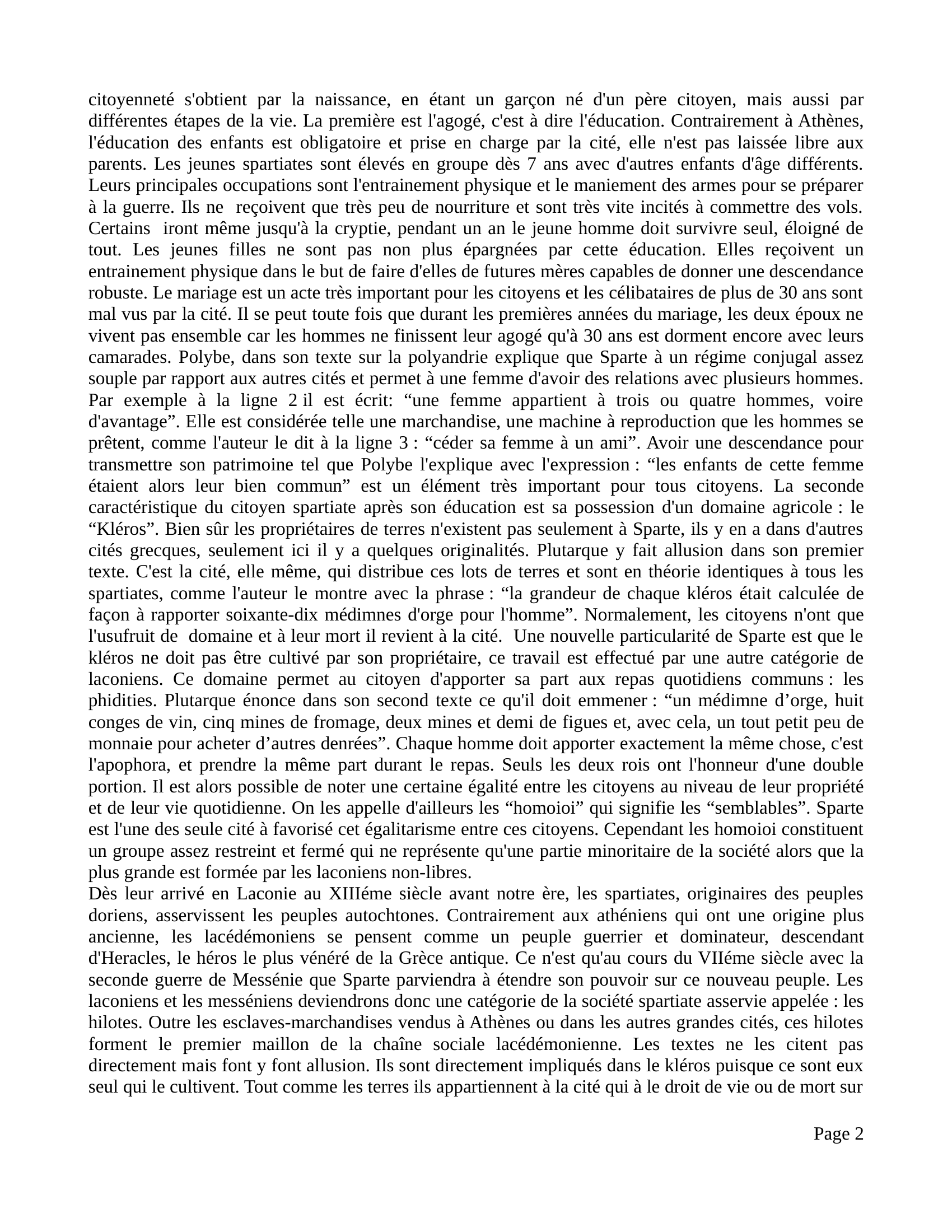 Prévisualisation du document Société de Sparte