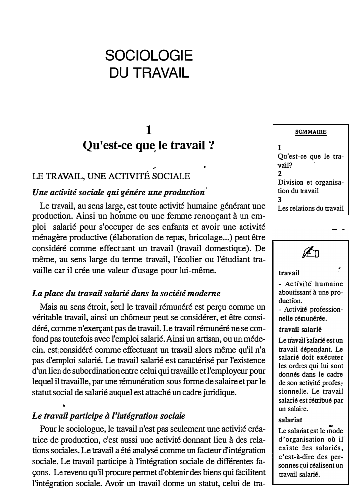 Prévisualisation du document SOCIOLOGIE DU TRAVAIL