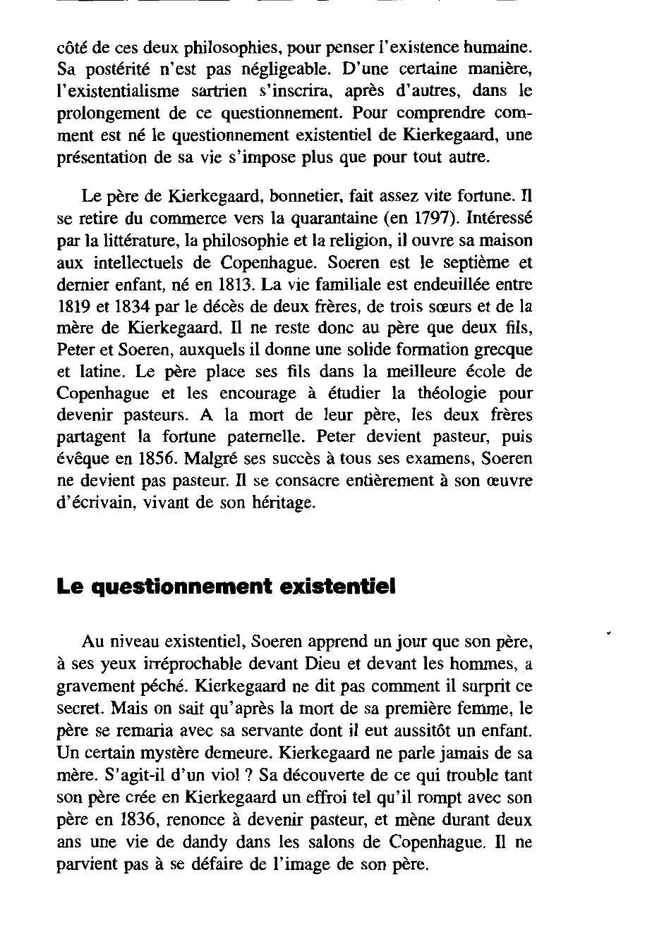 Prévisualisation du document Soeren KIERKEGAARD 1813-1855 Le Concept d'angoisse (analyse)