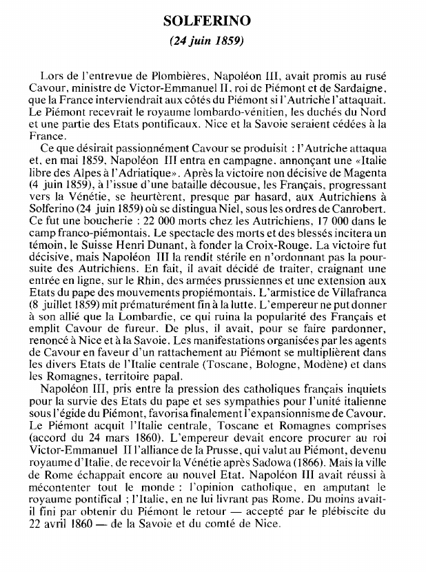 Prévisualisation du document SOLFERINO(24 juin 1859) (histoire).