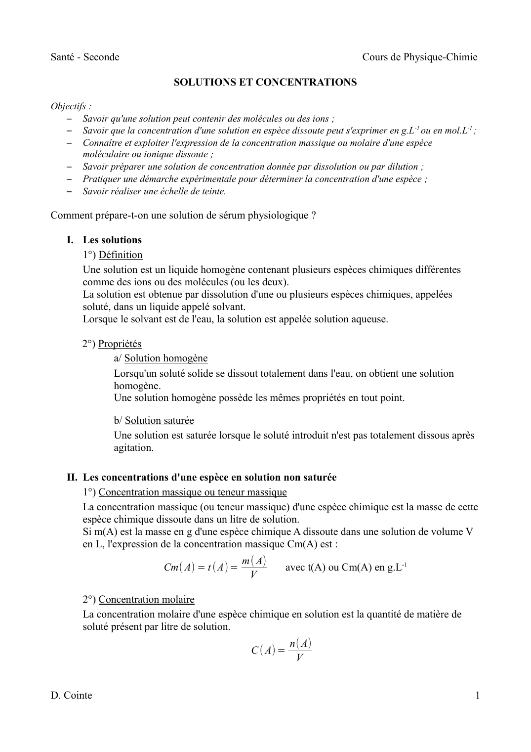 Prévisualisation du document Solutions et Concentrations