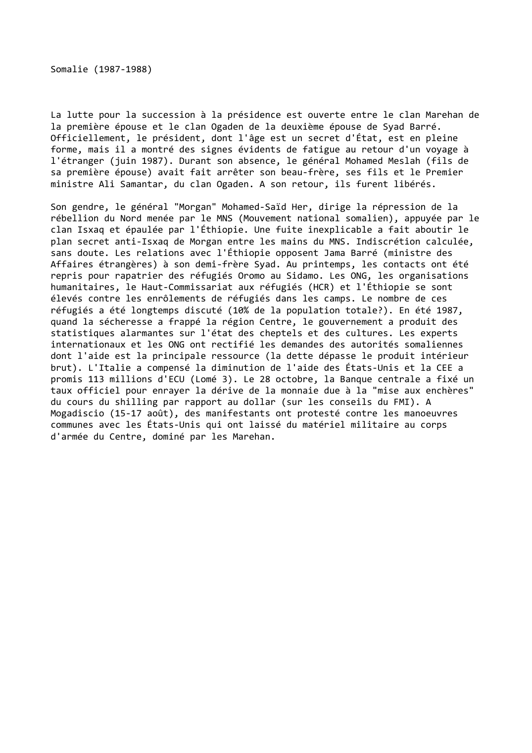Prévisualisation du document Somalie (1987-1988)