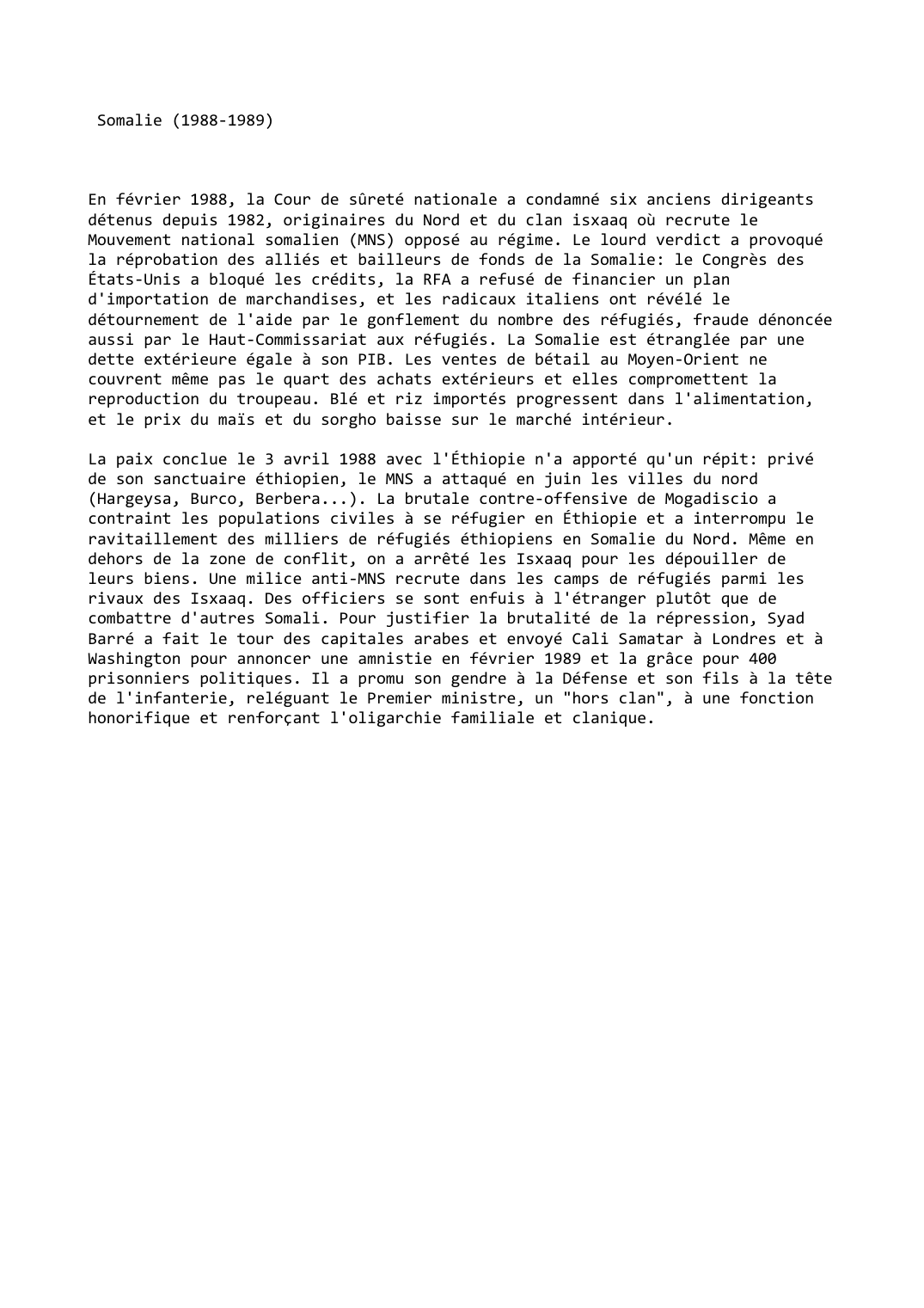 Prévisualisation du document Somalie (1988-1989)