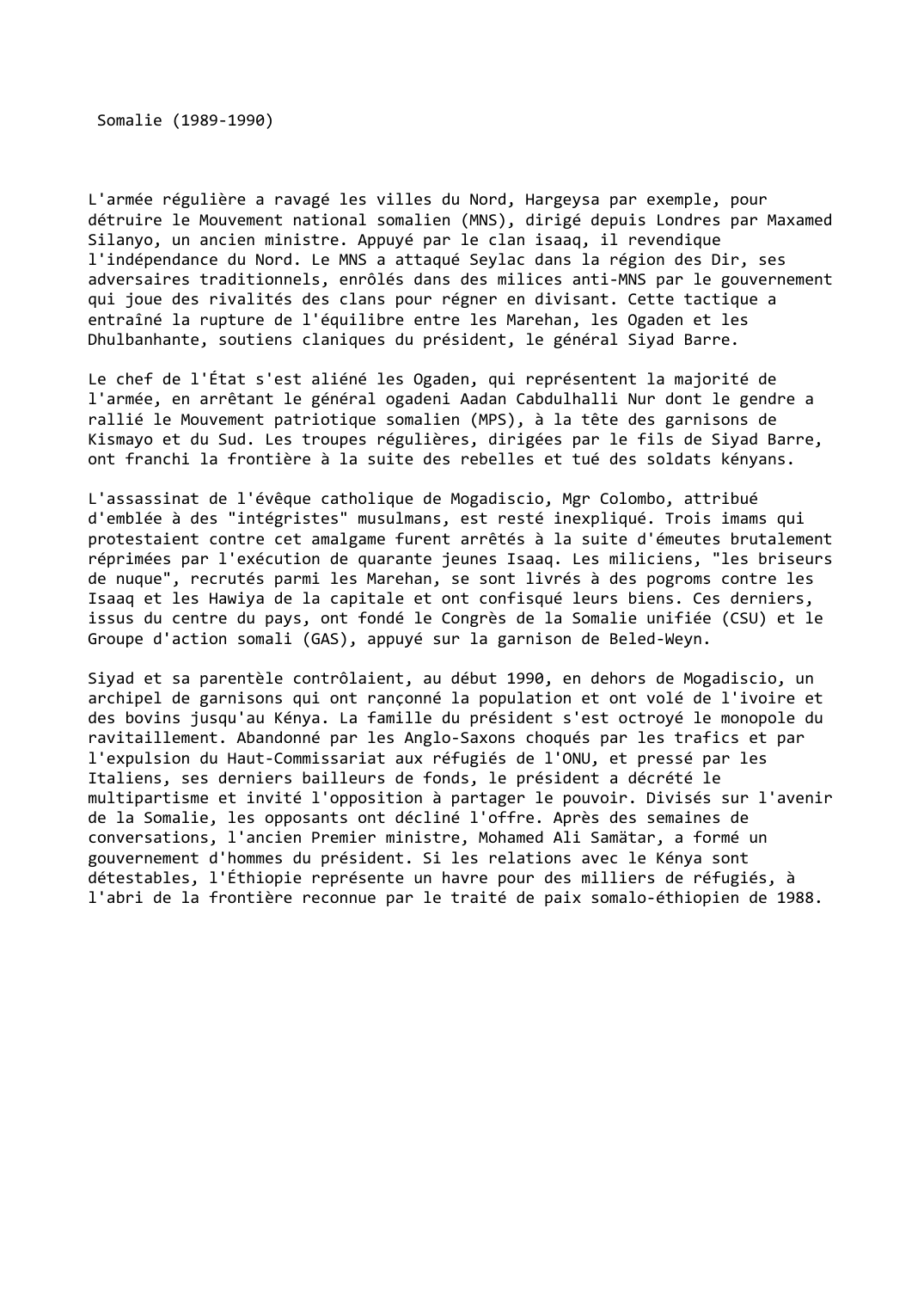 Prévisualisation du document Somalie (1989-1990)