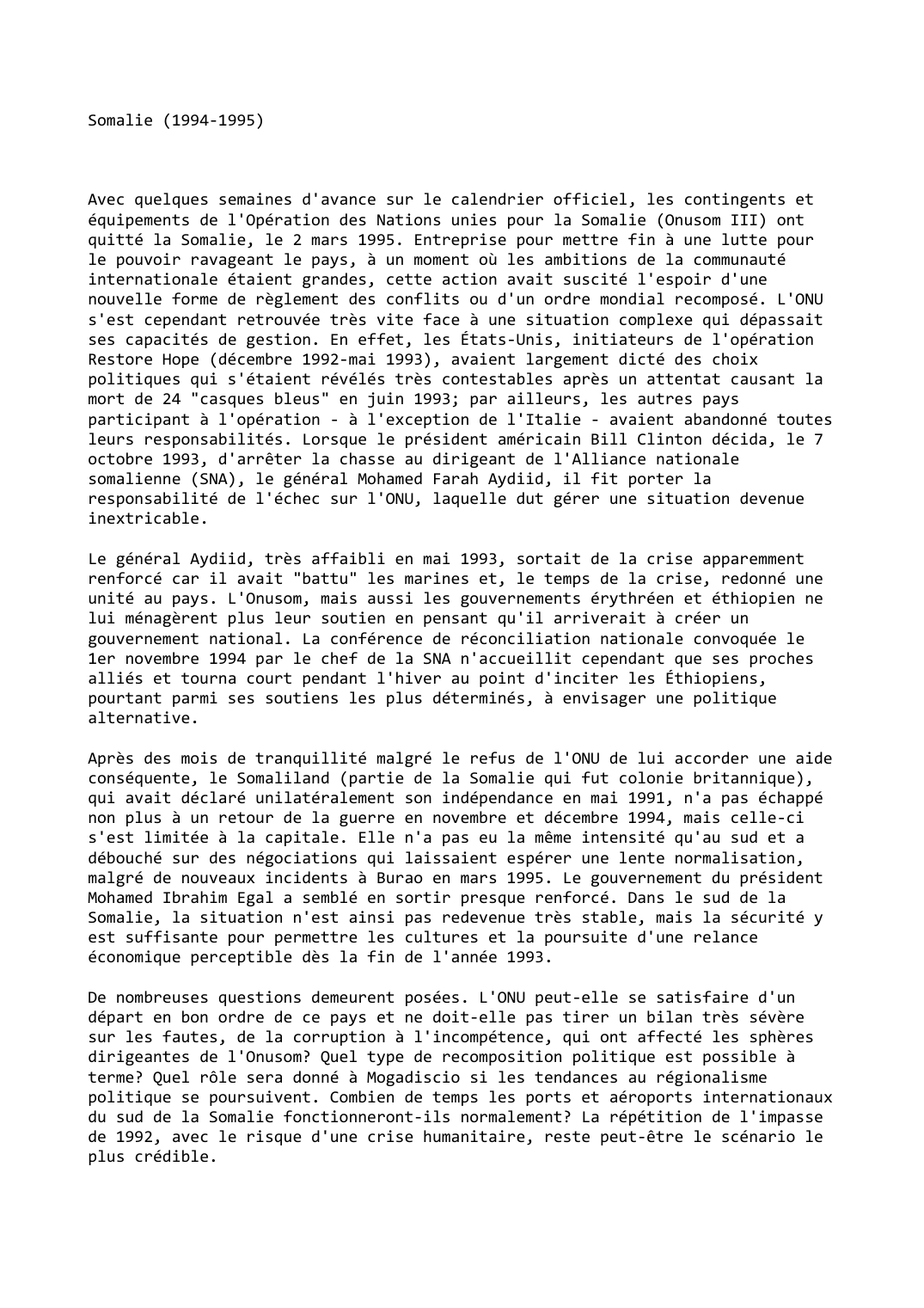 Prévisualisation du document Somalie (1994-1995)