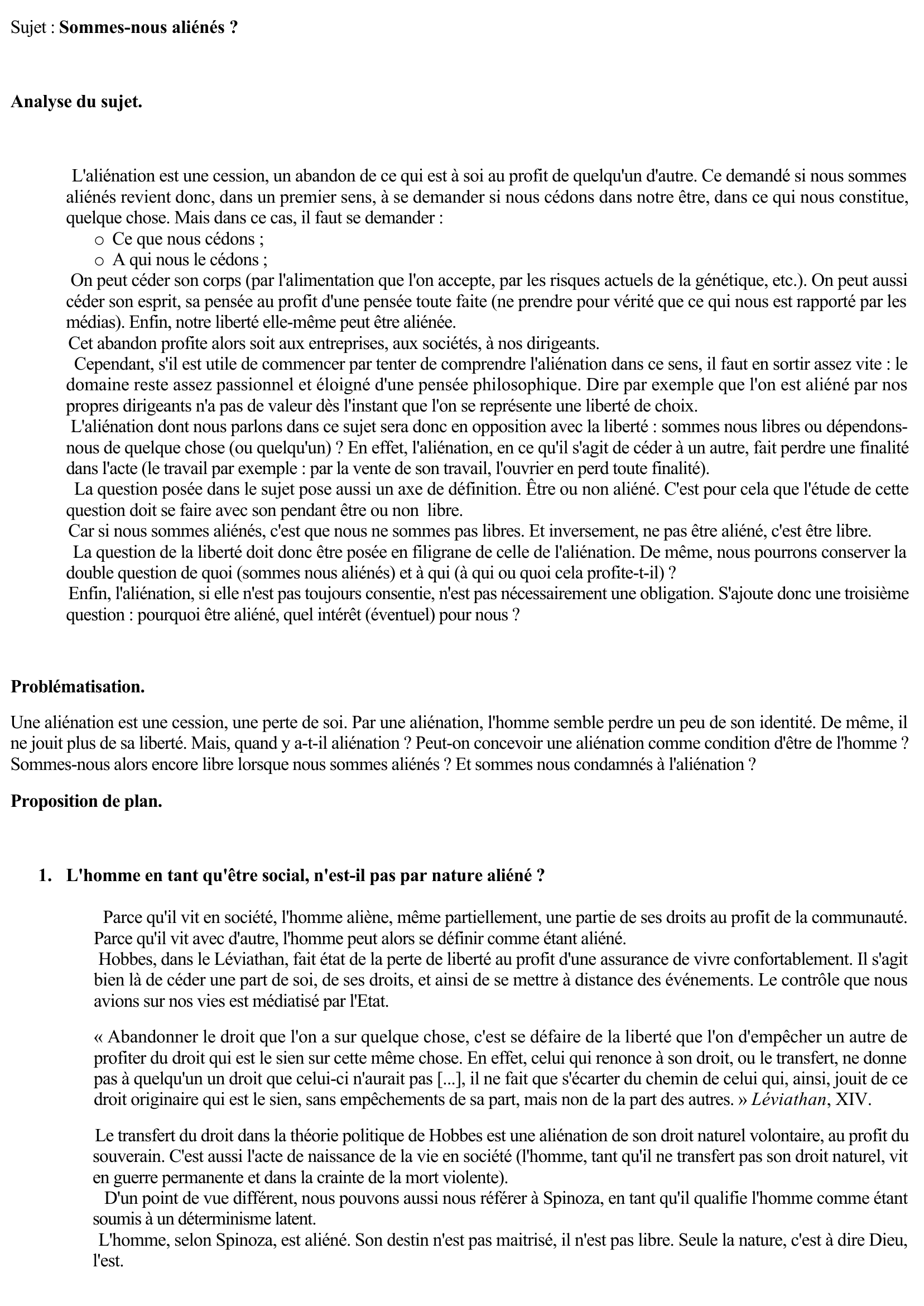 Prévisualisation du document Sommes-nous aliénés  ?