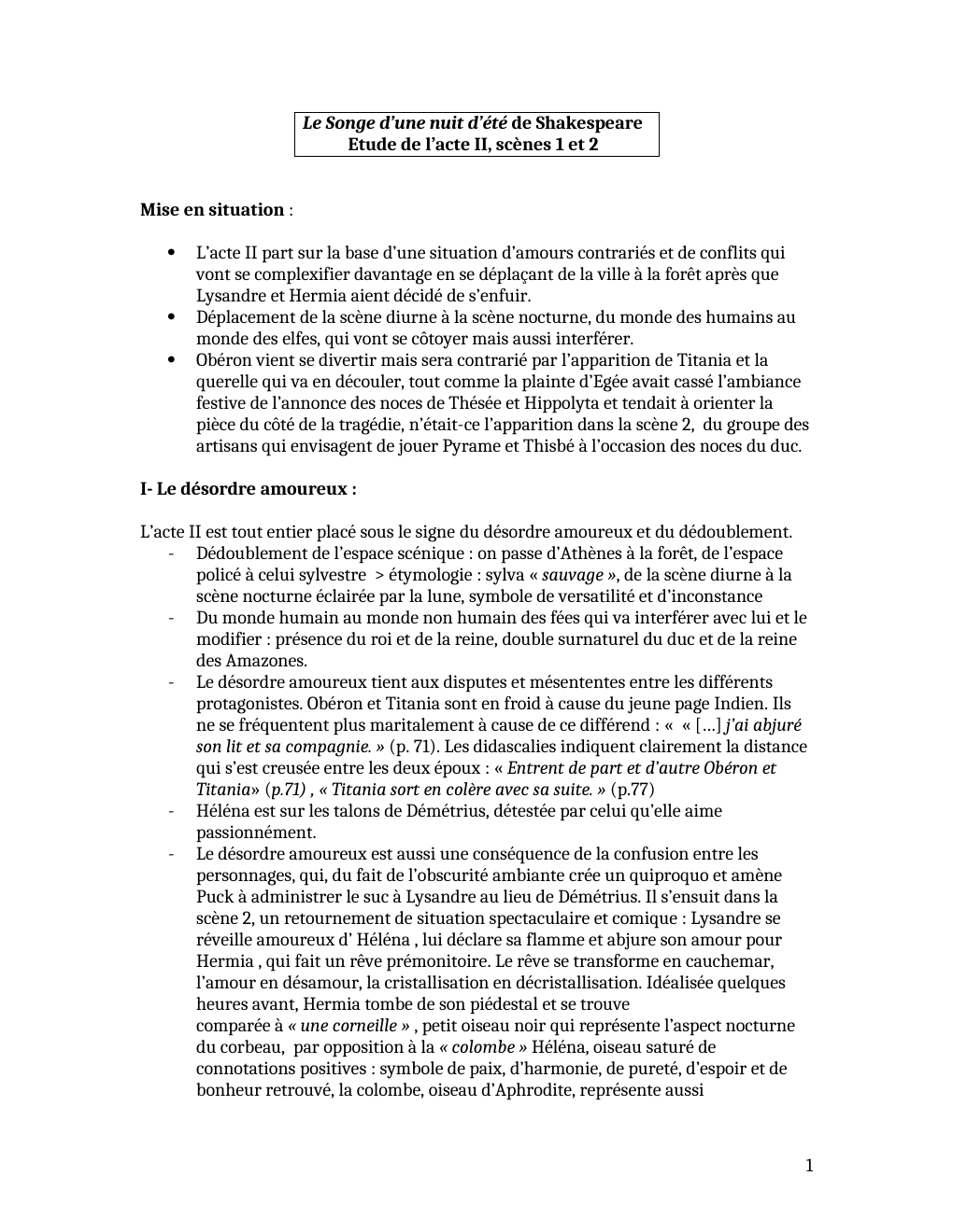 Prévisualisation du document Songe d'une nuit - Acte II- Scènes 1 et 2