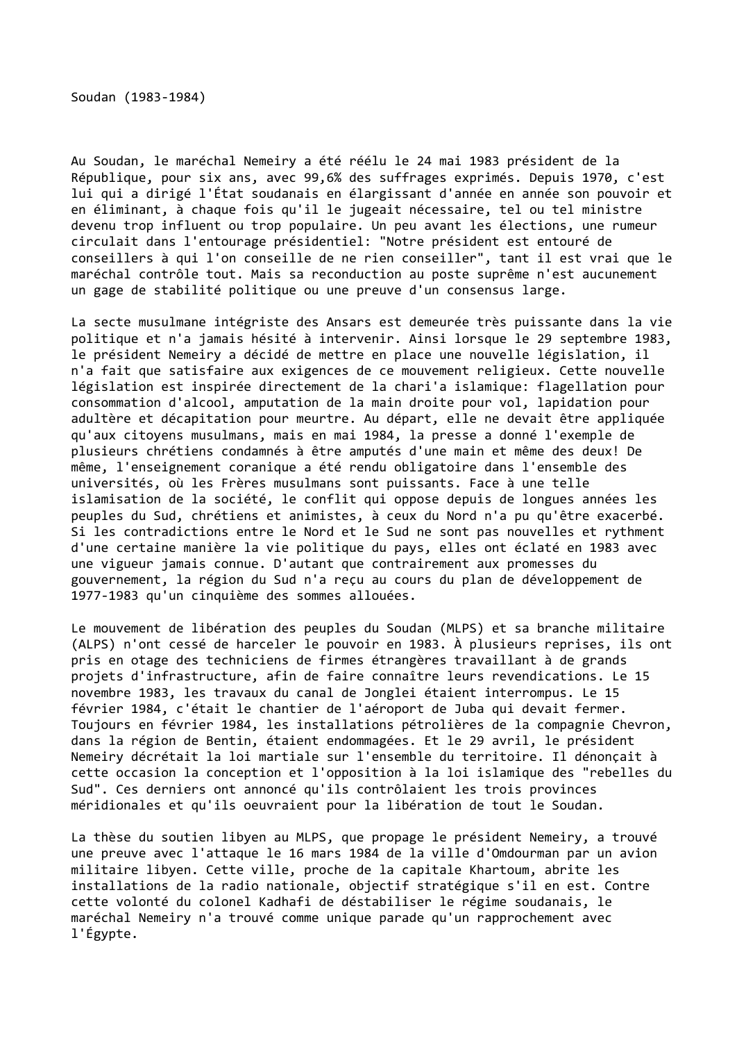 Prévisualisation du document Soudan (1983-1984)